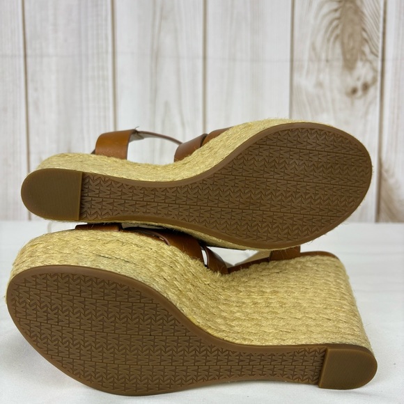 Michael Kors Platform Mid Wedge Strappy Sandals Brown Size 8.5 - Picture 6 of 13